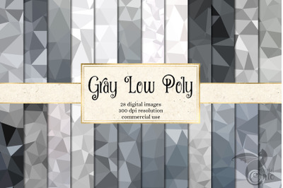 Gray Low Poly Digital Paper