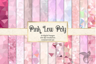 Pink Low poly Digital Paper