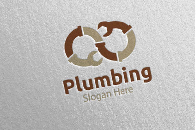 Infinity Plumbing Logo with Water and Fix Home Concept 46