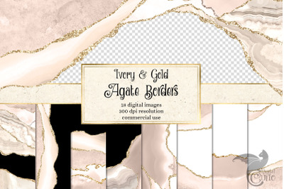 Ivory and Gold Agate Borders