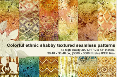 Colored ethnic shabby and textured digital paper.