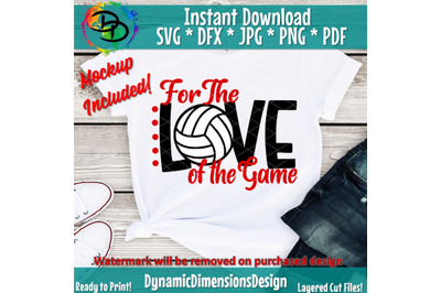 Volleyball svg, For the Love of the Game, Volleyball clipart, png, vol