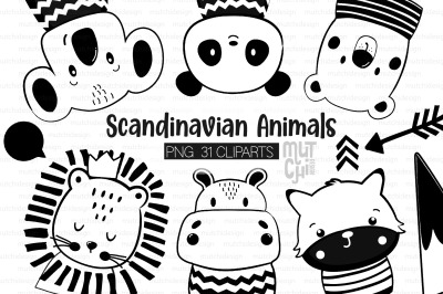 Scandinavian Animals Clipart Set
