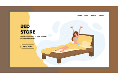 Bed Store Comfort Mattress And Furniture Vector