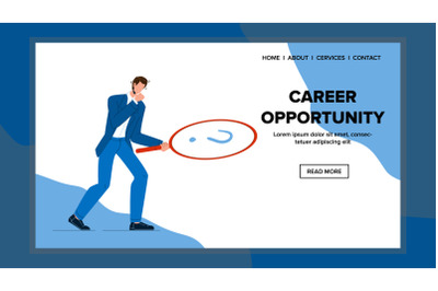 Career Opportunity Searching Businessman Vector