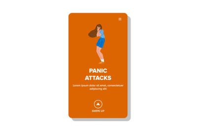 Panic Attack Suffering Depressed Woman Vector