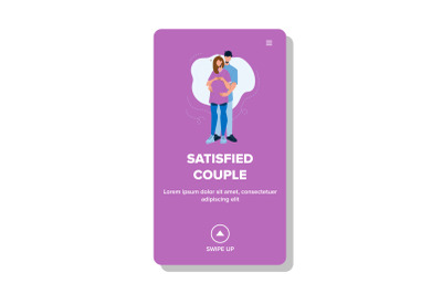 Satisfied Couple Embrace Waiting Childbirth Vector