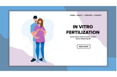 In Vitro Fertilization Young Happy Couple Vector