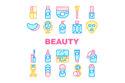 Beauty Salon Accessory Collection Icons Set Vector