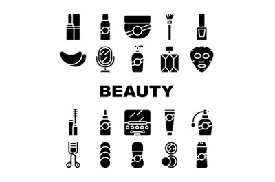 Beauty Salon Accessory Collection Icons Set Vector