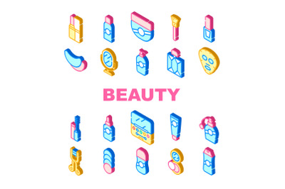 Beauty Salon Accessory Collection Icons Set Vector