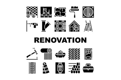 Renovation Home Repair Collection Icons Set Vector