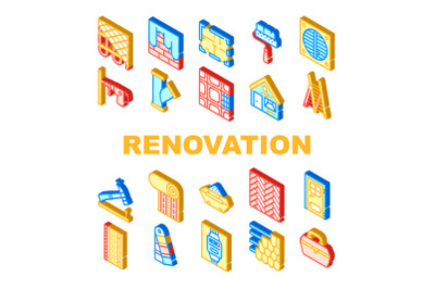 Renovation Home Repair Collection Icons Set Vector