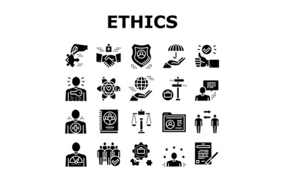 Business Ethics Moral Collection Icons Set Vector