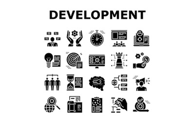 Project Development Collection Icons Set Vector