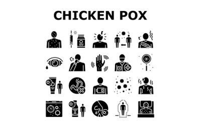 Chicken Pox Disease Collection Icons Set Vector