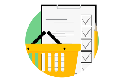 Shopping list icon, vector illustration