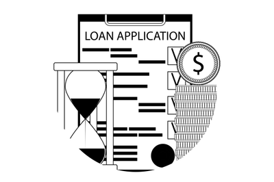 Financial service of a loan line icon app