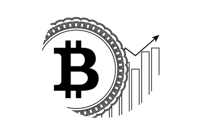 Growth price bitcoin icon linear