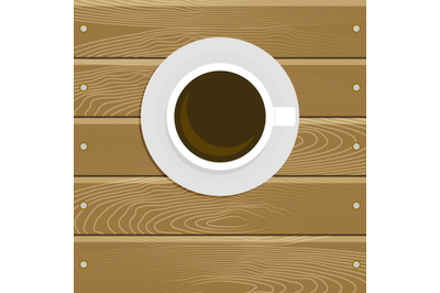 Cup of coffee on wooden tabel