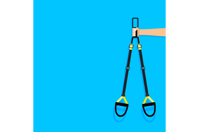 Hand hold trx. Sports fitness banner