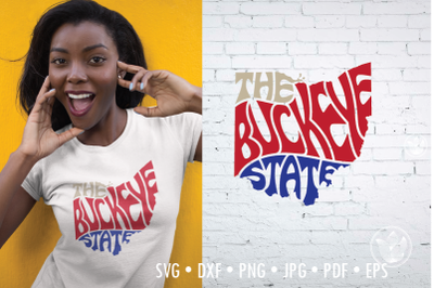 The Buckeye State word Art, Ohio Svg Dxf Eps Png Jpg, Cut file