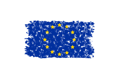European Union flag texture grunge isolated white