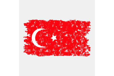 Turkey flag grunge texture isolated