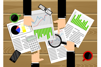 Analysis data chart and diagram. Team work