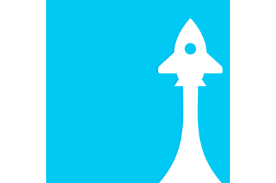 Startup rocket. Banner with rocket