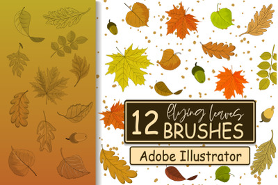 Flying Leaves Brushes for Adobe Illustrator