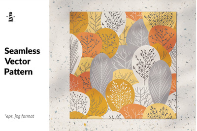 Fall trees seamless pattern