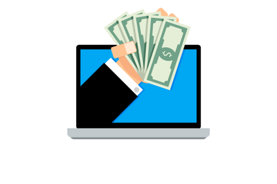 Salary online, transaction banknote financial