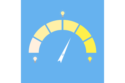 Indices rate idea lightbulb. Indicator creativity