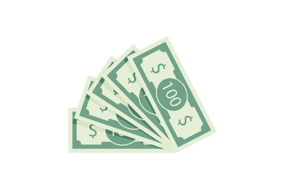 Fan of banknotes vector one hundred dollars