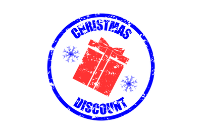 Christmas discount rubber stamp print, gift box