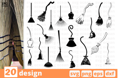 20 Brooms designs set cricut svg