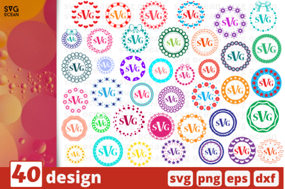 10 Monogram frames circles cricut svg