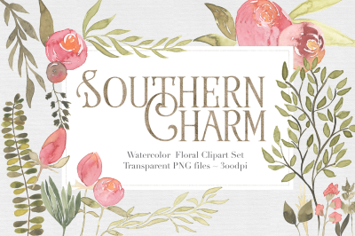 Southern Charm Floral Clipart Set