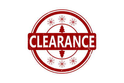 Clearance rubber stamp for winter holiday