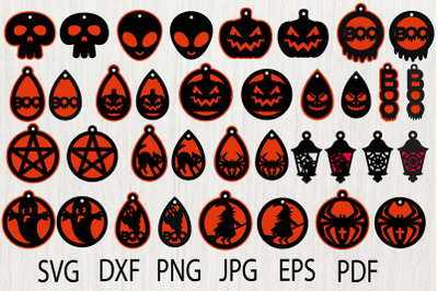 Halloween Tear Drop Earrings SVG, Faux Leather Earrings SVG