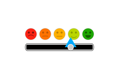 Credit mood indicator with smile face