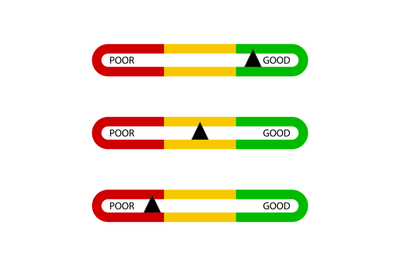 Indicator bar good and poor for business isolated