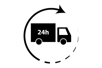 24-hour delivery icon illustration vector