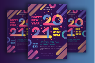 Modern Happy 2021 New Year Poster