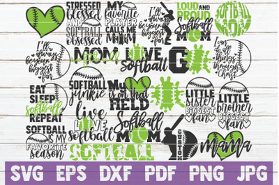 Softball SVG Bundle | Softball Mom Cut Files