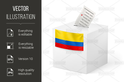 &amp;quot;Ballot box with voting paper. Colombia&amp;quot;