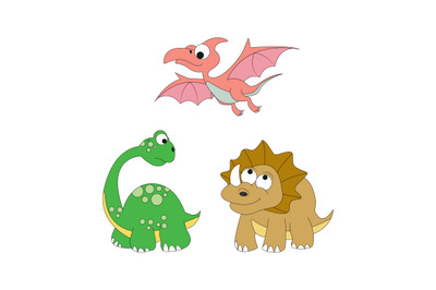 cute dinosaur simple vector illustration