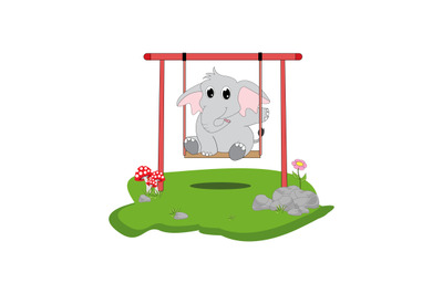 cute elephant  cartoon simple vector illustration