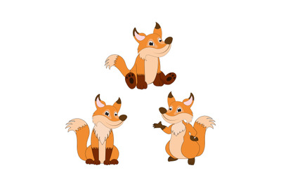 cute fox simple cartoon illustration